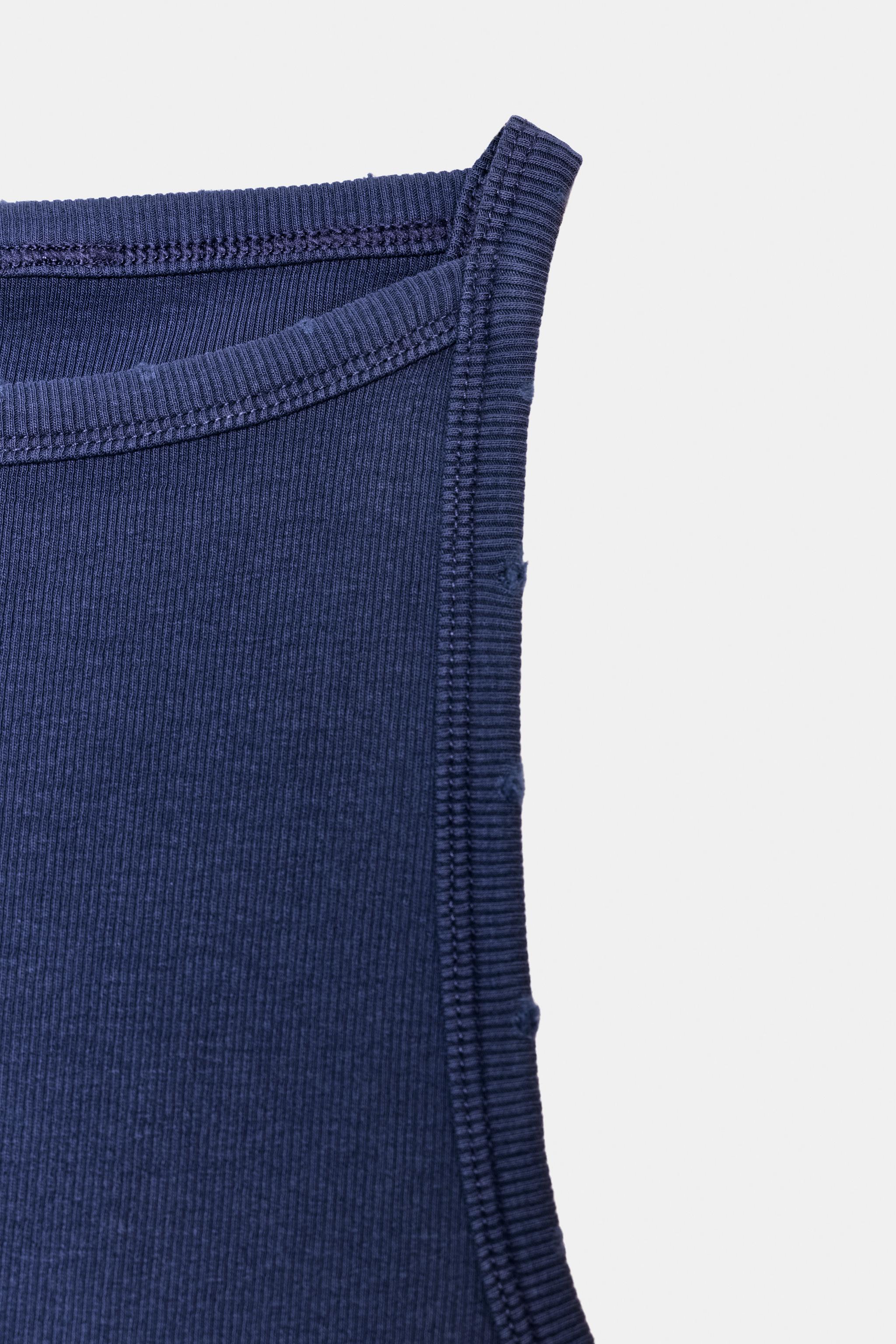 WASHED EFFECT RIB HALTER TOP
